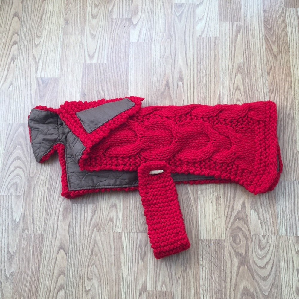 Handmade knit dog sweater